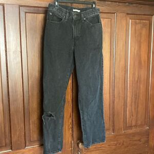 Levi's Jeans '94 Baggy Black Straight Leg Jeans Ripped Knee Size W28 L31